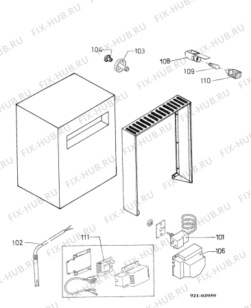 Взрыв-схема холодильника Electrolux EA3140DX - Схема узла Housing 001